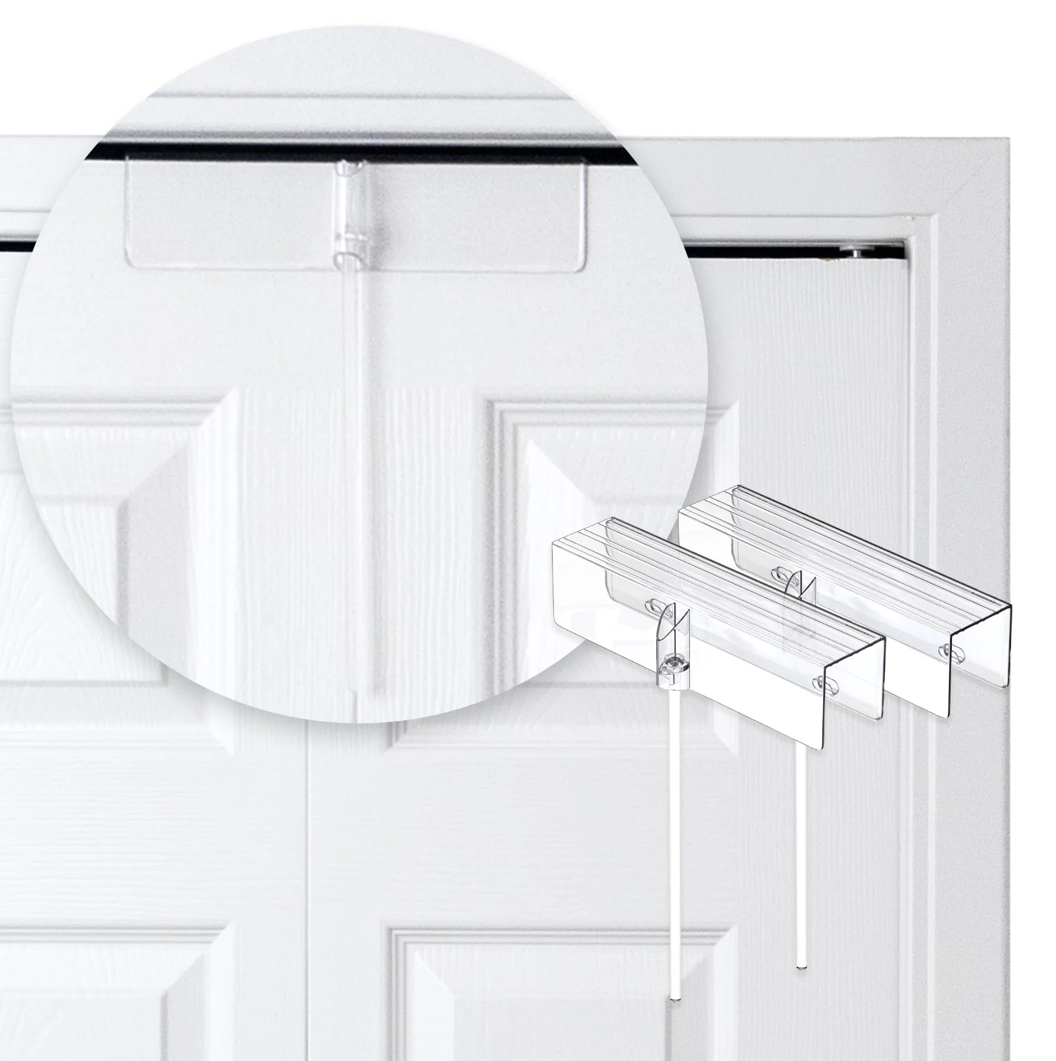 Safety Innovations Bi-Fold Door Lock, Clear, 2-pack
