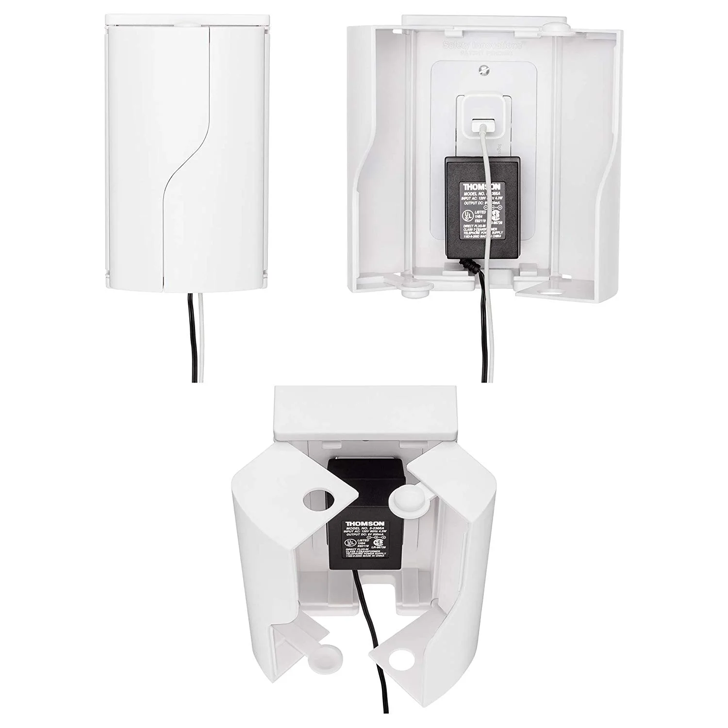 Safety Innovations Twin Door Outlet Cover Box, 2-pack