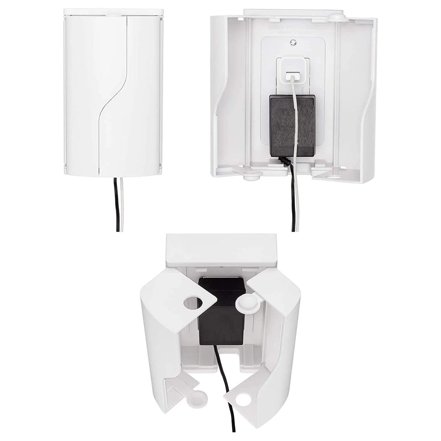 Safety Innovations Twin Door Outlet Cover Box, Single